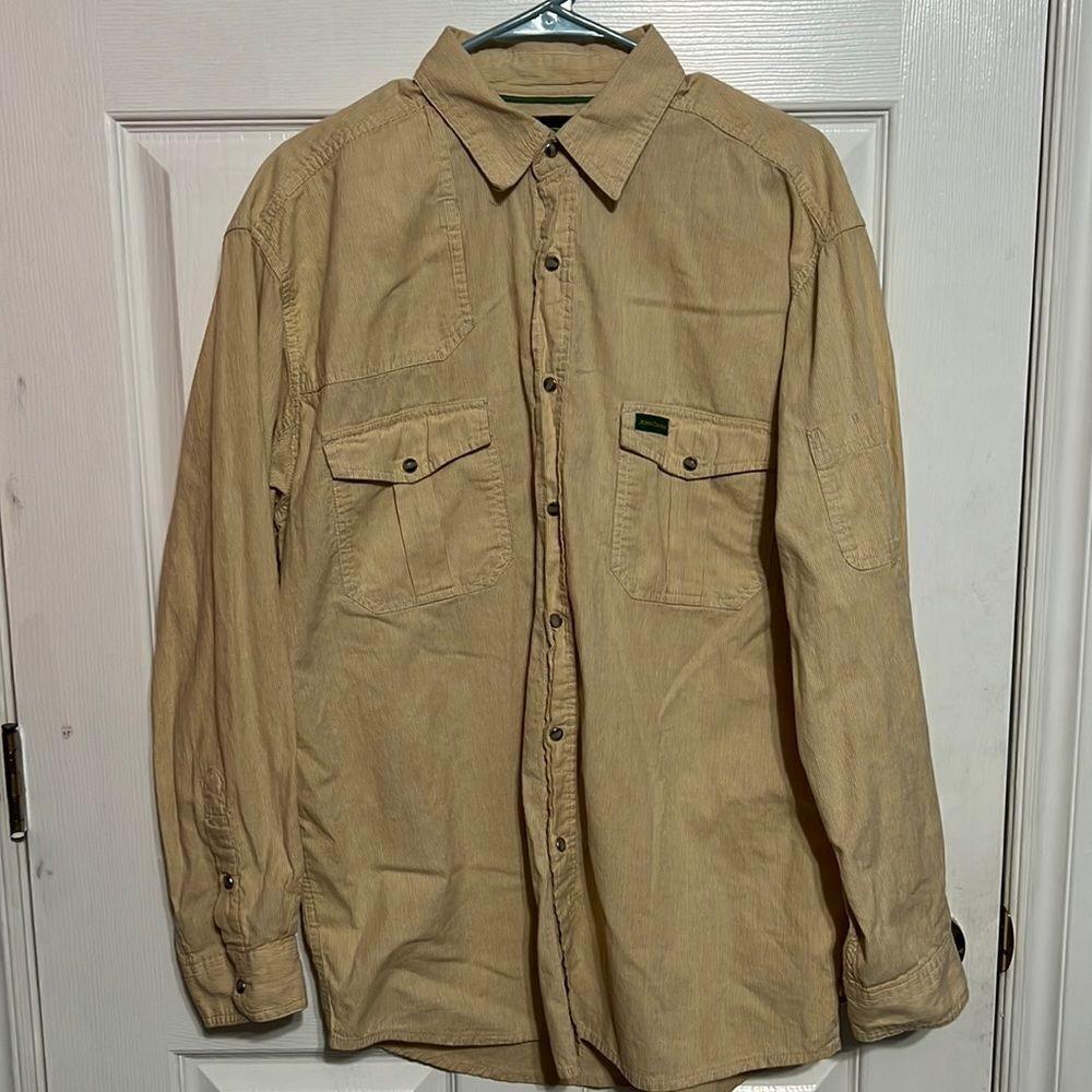 🔥🔥 JOHN DEERE Pearl Snap Long Sleeve Shirt - EXCELLENT Condition - Men Sz L